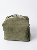 Trousse de toilette (L) - Modèle Côtelé Vert x Carreaux Vichy Vert