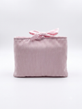 Pochette Protège Livre / Liseuse - Format Broché - Rayures Blanc / Rose x Uni Rose