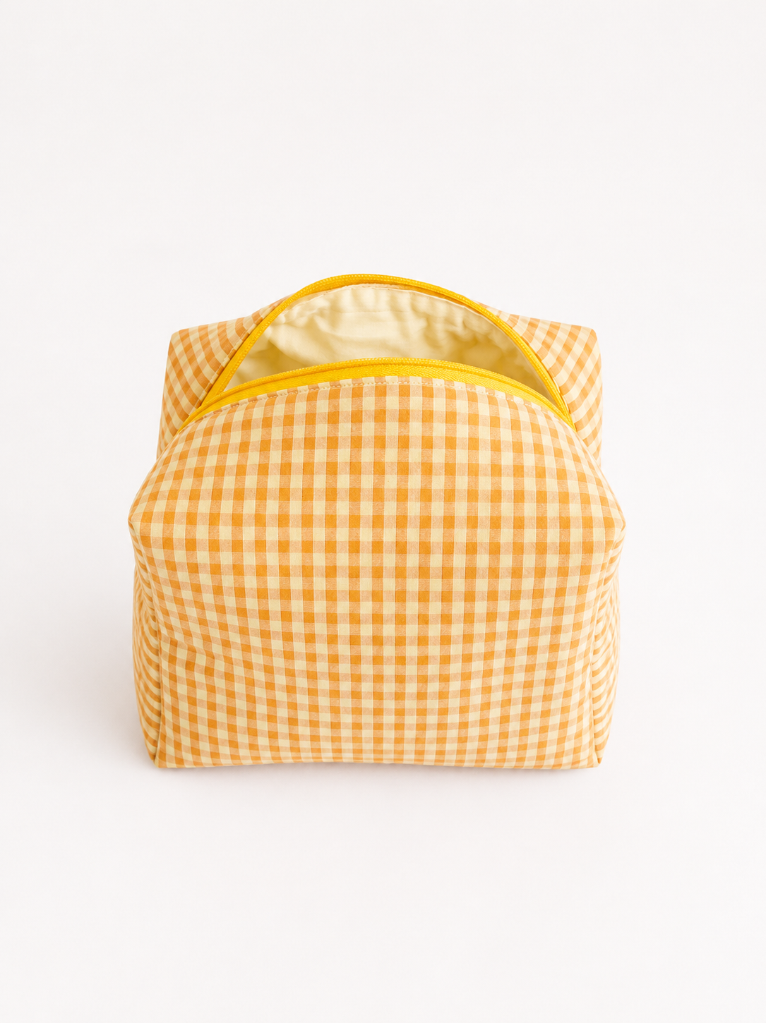 Trousse de toilette (L) - Modèle Vichy Orange/Jaune x Citron