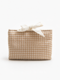 Pochette Protège Livre / Liseuse - Format Poche - Mini Vichy Blanc / Crème  x Noeud