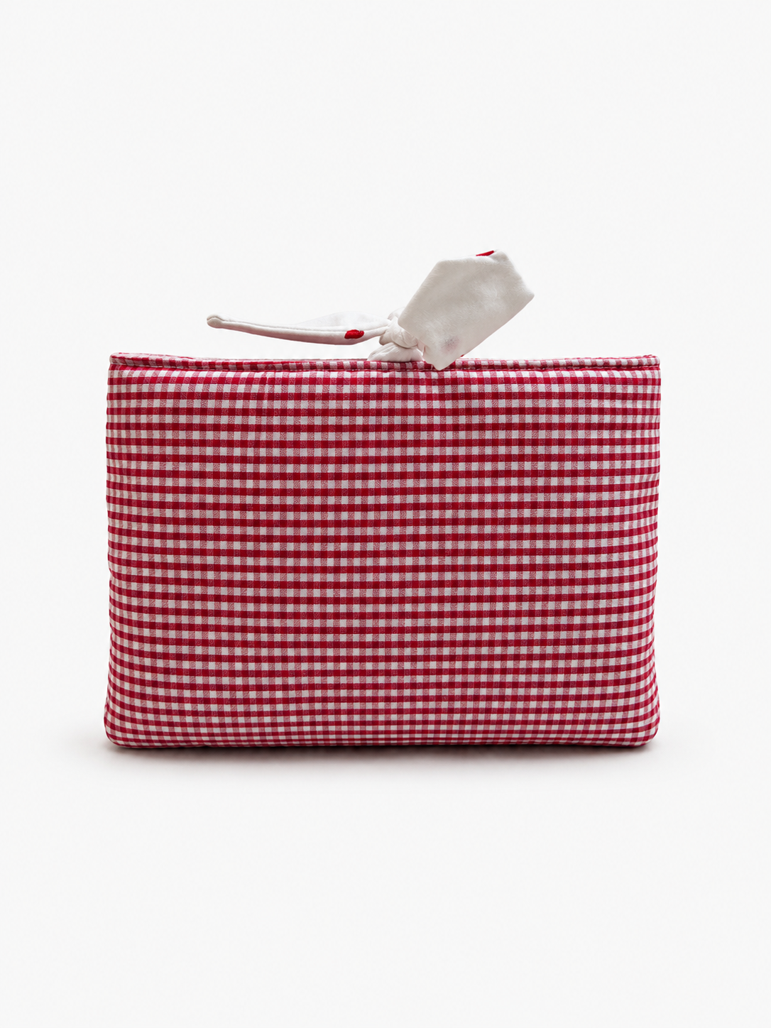 Pochette Protège Livre / Liseuse - Format Broché - Mini Vichy Rouge I Blanc x Fraises