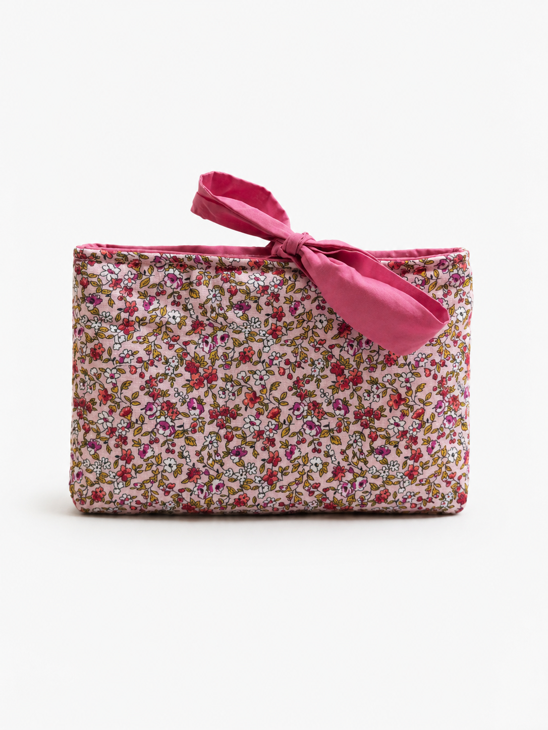 Pochette Protège Livre / Liseuse - Format Poche - Floral  x Rose Satinée