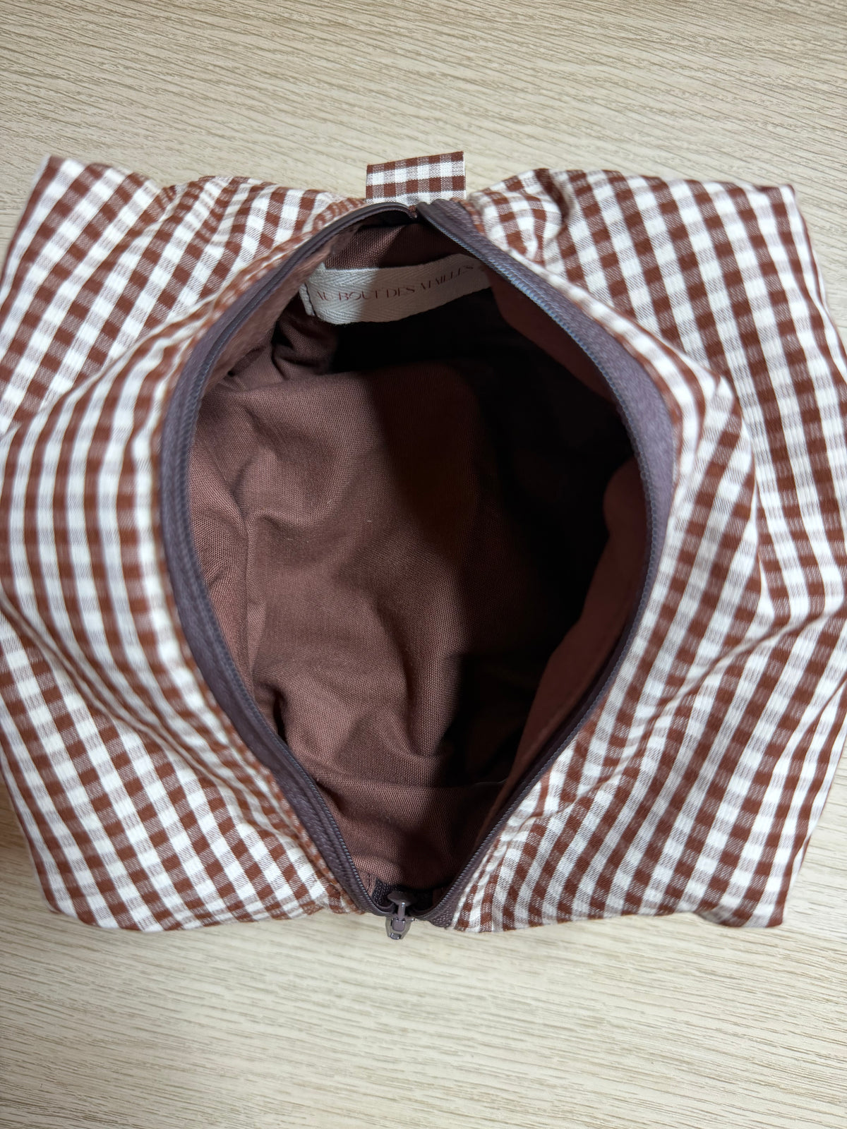 Trousse de maquillage (S) - Modèle Vichy Beige I Marron x Uni Marron