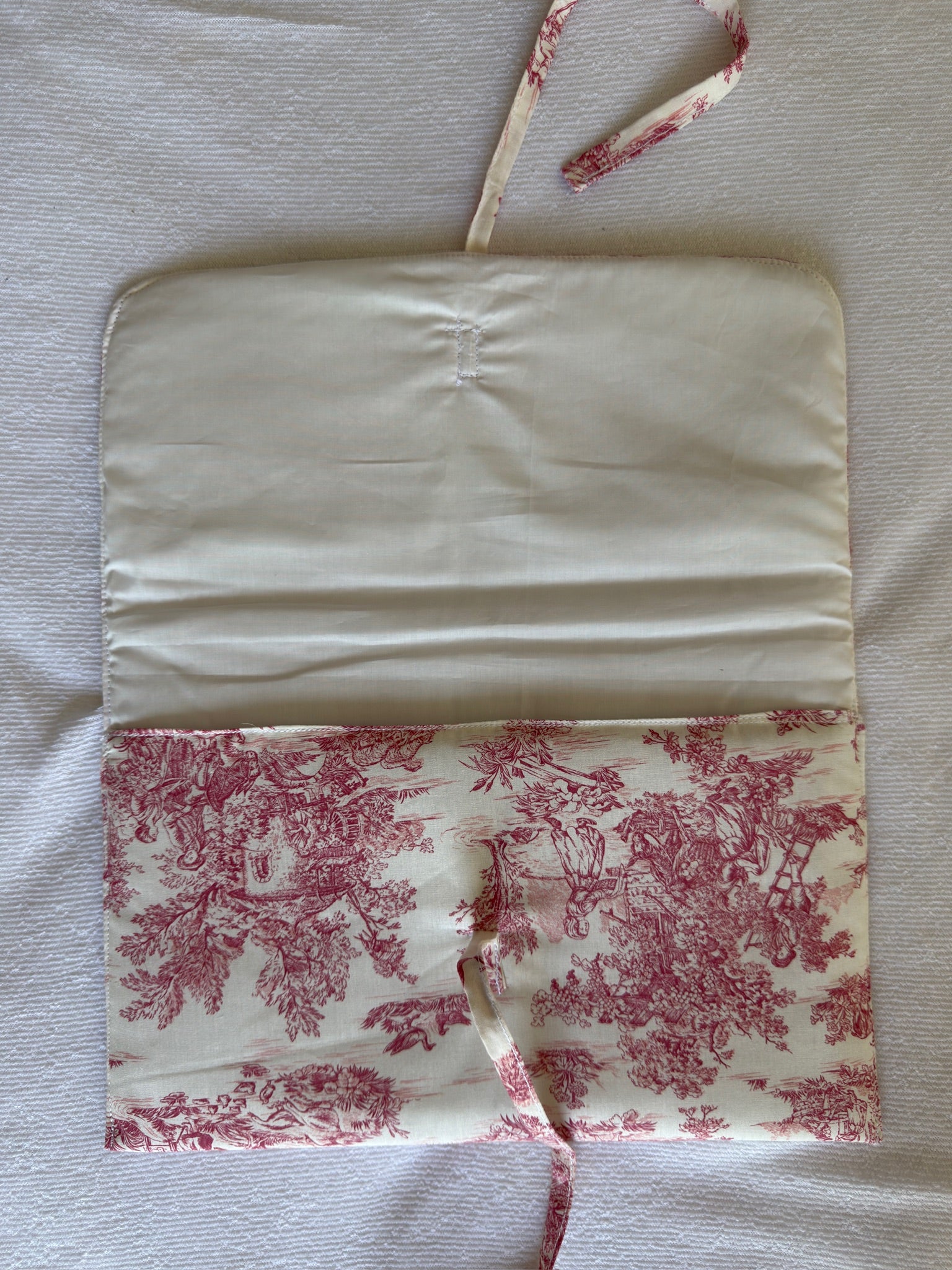 Housse d'ordinateur - Format 13' - Modèle toile de Jouy rose