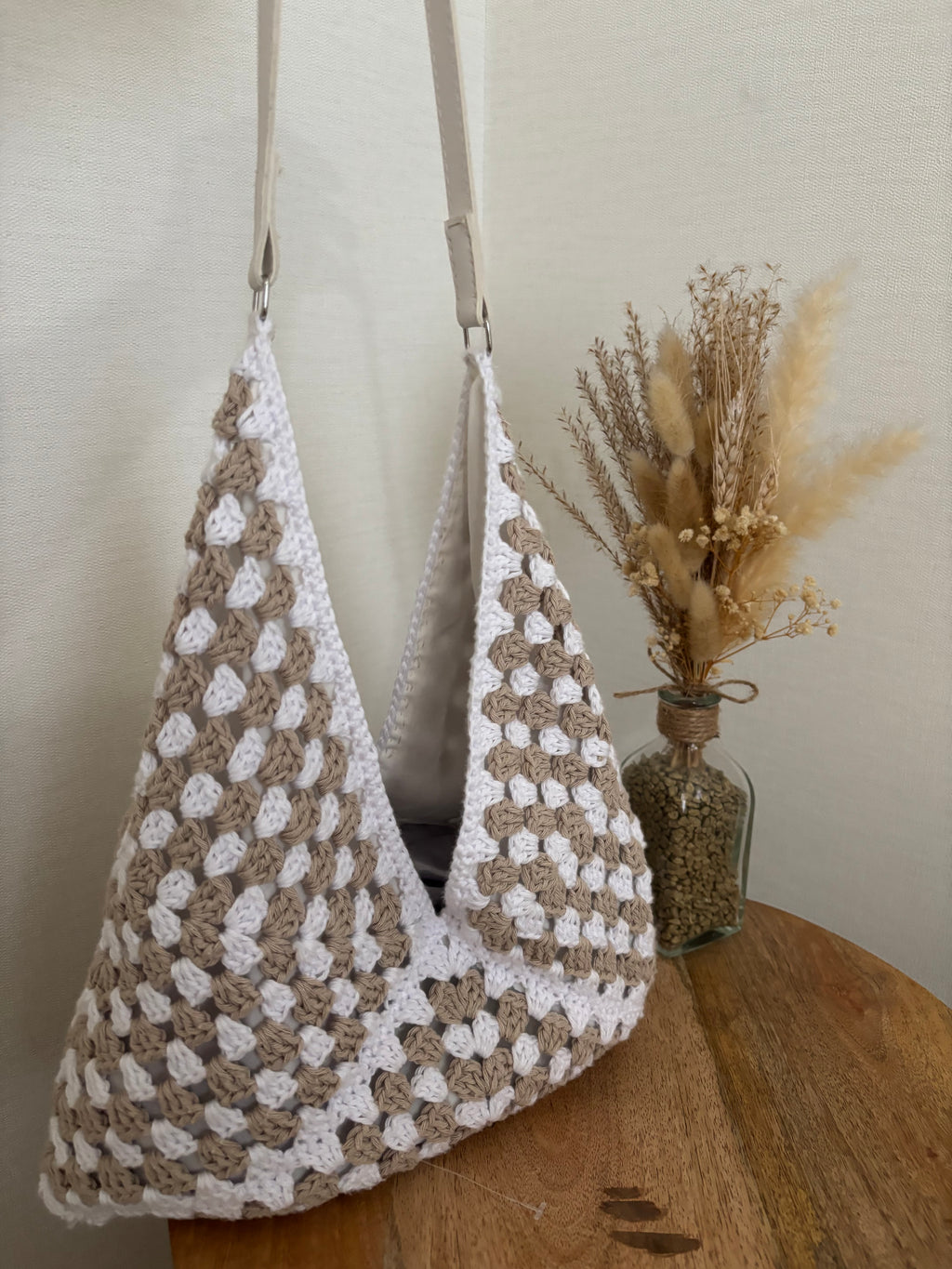 Sac Épaule - Granny Beige/Blanc
