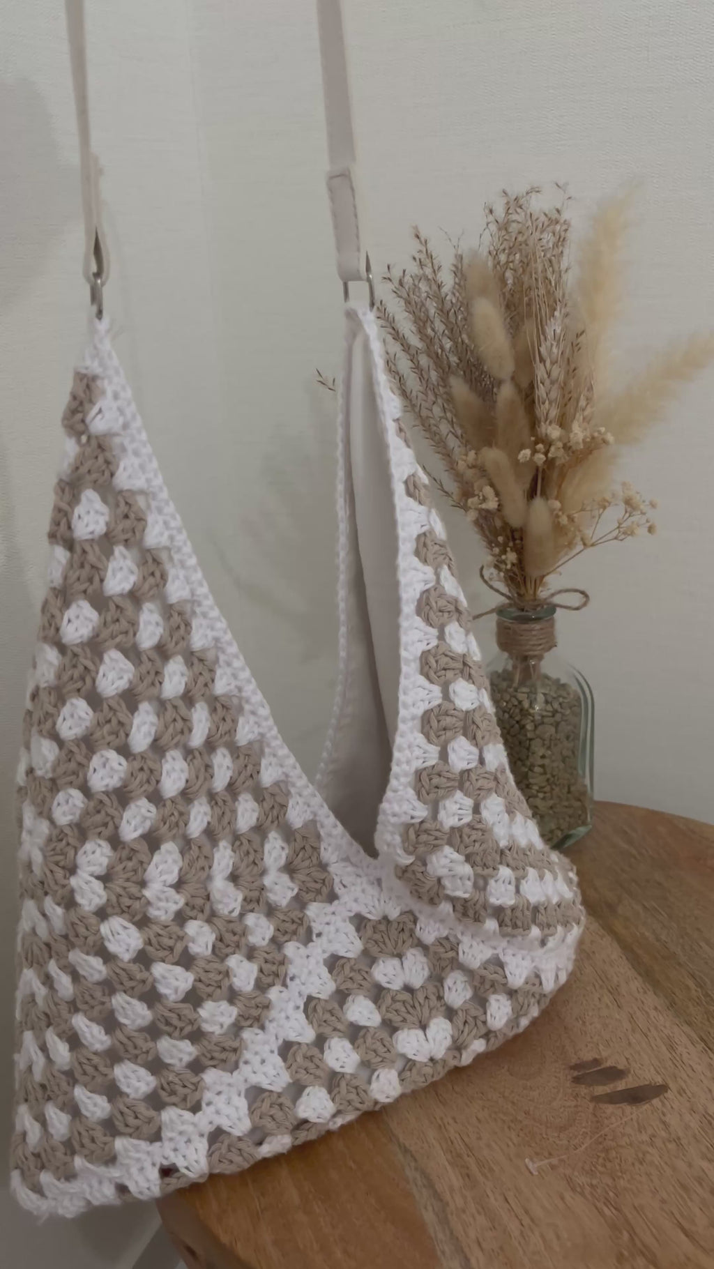 Sac Épaule - Granny Beige/Blanc