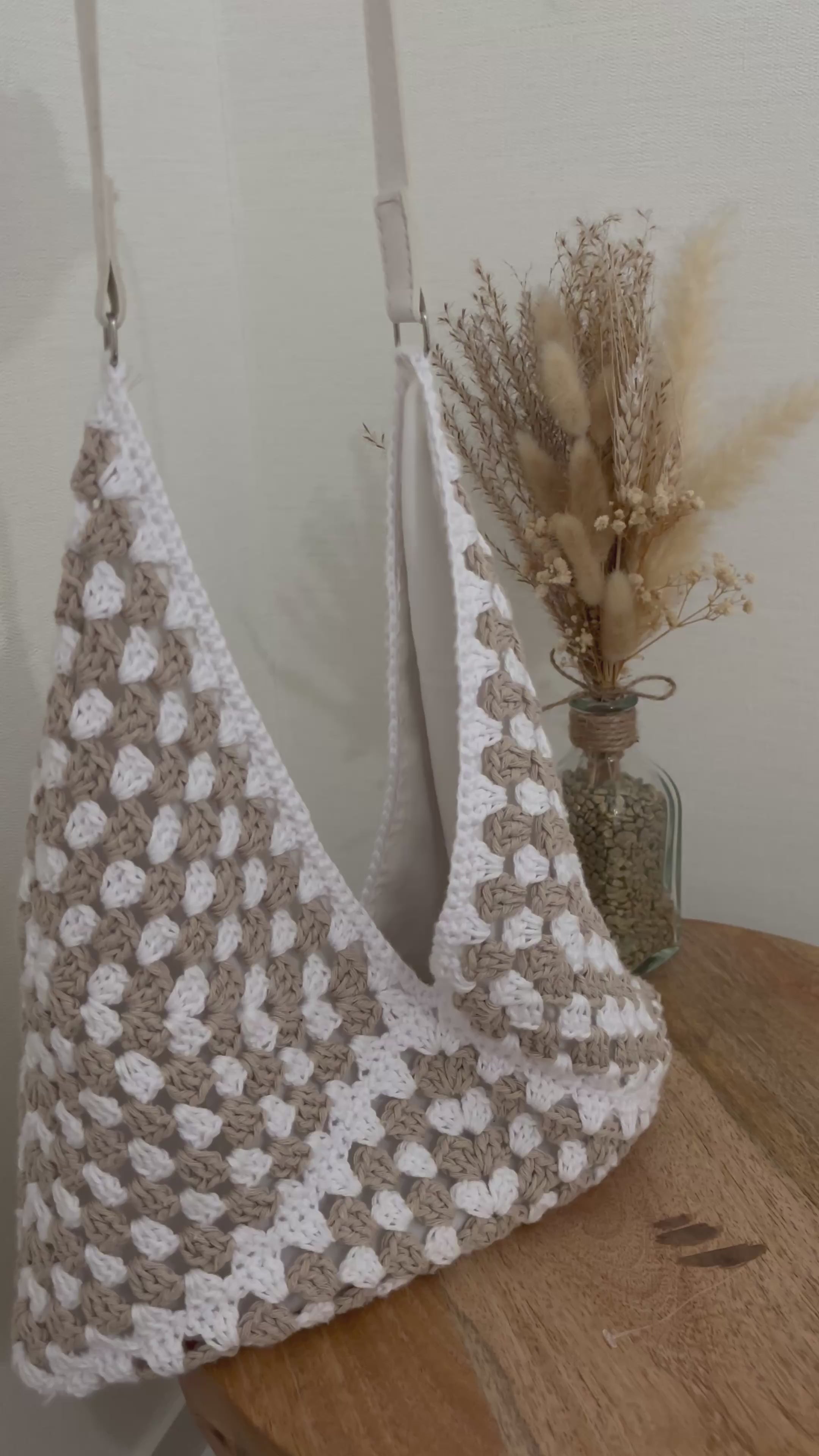 Sac Épaule - Granny Beige/Blanc